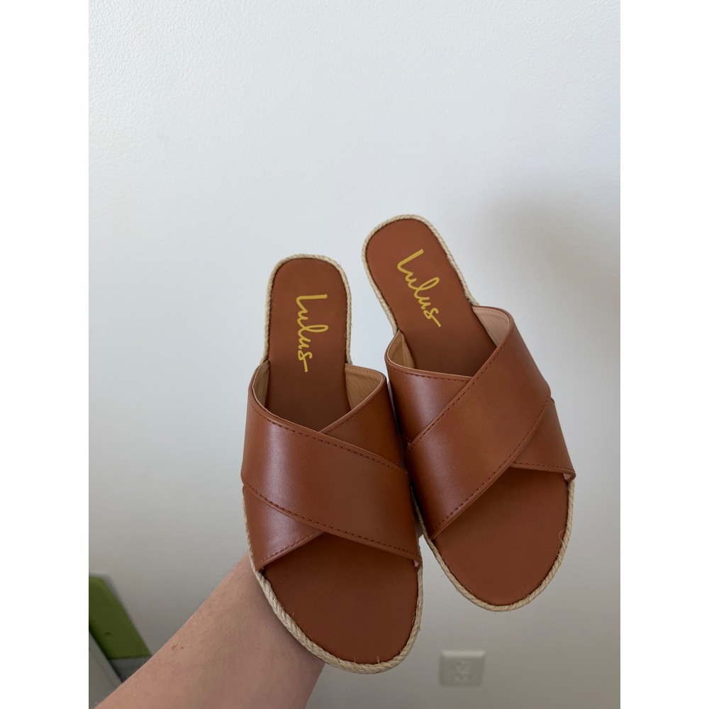 Lulus Koren Espadrille Slide Sandals – Tan – Size 6 – NIB - Picture 2 of 8